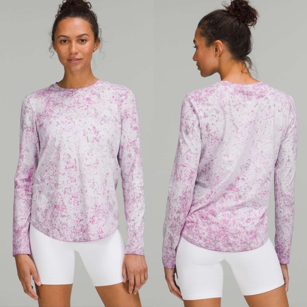 Lululemon Love Long Sleeve Shirt Cirrus Wash Alpine White Lunar Rock Vivid Plum